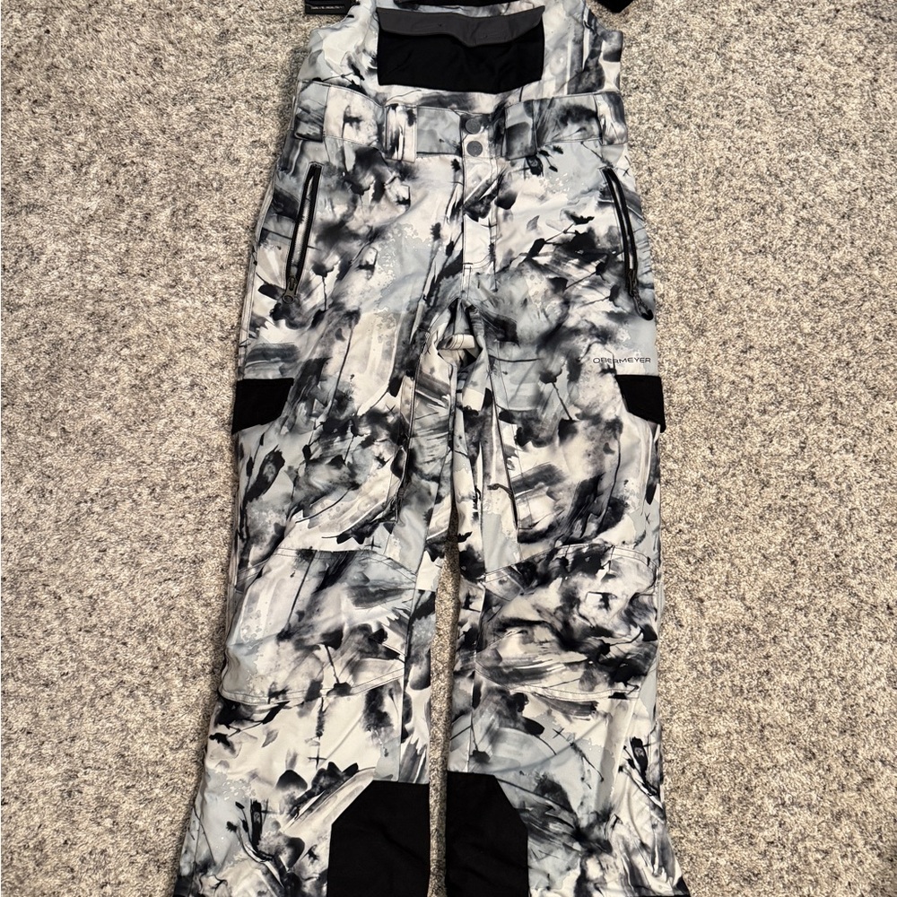 Obermeyer Boy’s Black and Gray Patterned Snow Pants